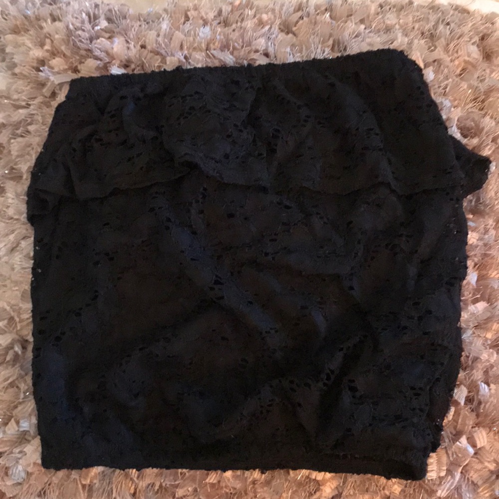 Black lace tube top